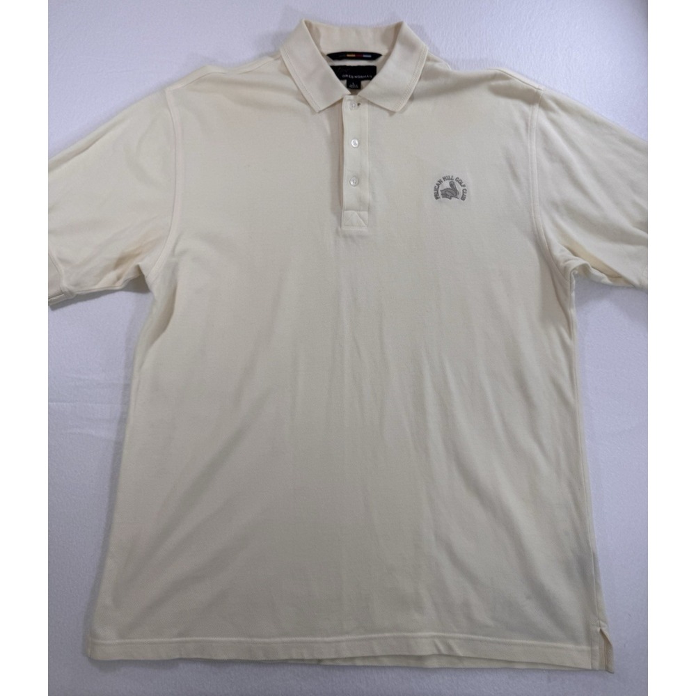 Pelican Hill Golf Club Greg Norman Polo Shirt Mens Large Tall Ivory 100% Cotton